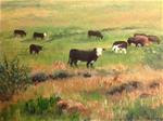 Grazing Cows (landscape on oil) - Posted on Monday, January 19, 2015 by Dianne Agnew