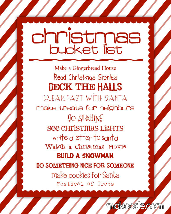 Create A Christmas Bucket List {Free Printable} 24/7 Moms