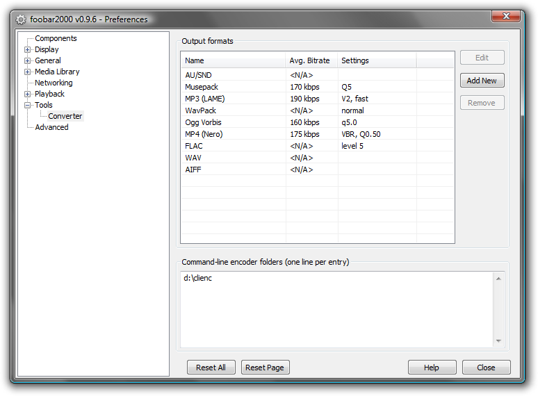 البرنامج الرائع للتحكم الكامل بالصوت foobar2000 1.3.4 Final Preferences-converter