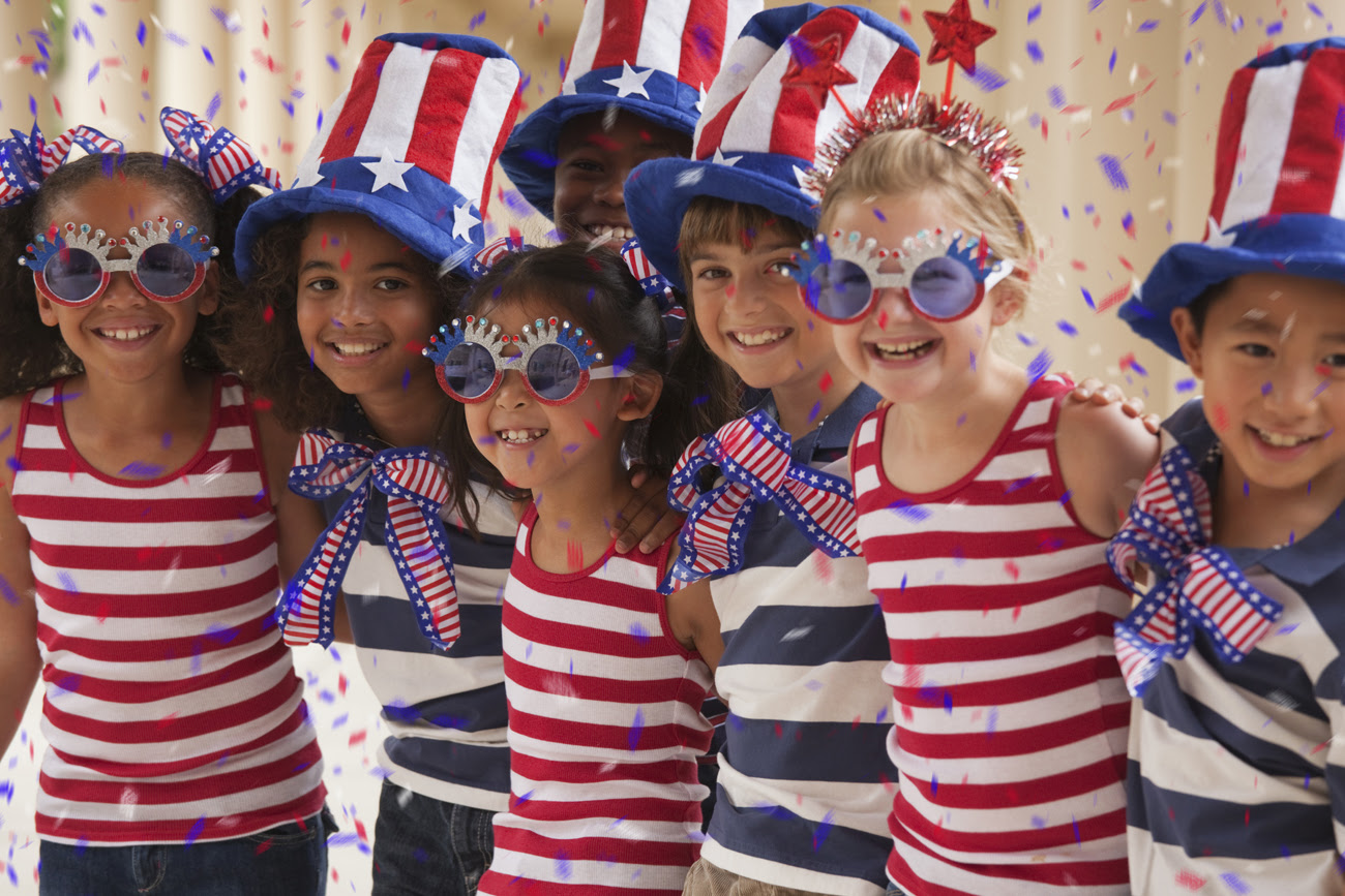 Children celebrating the 4th of July