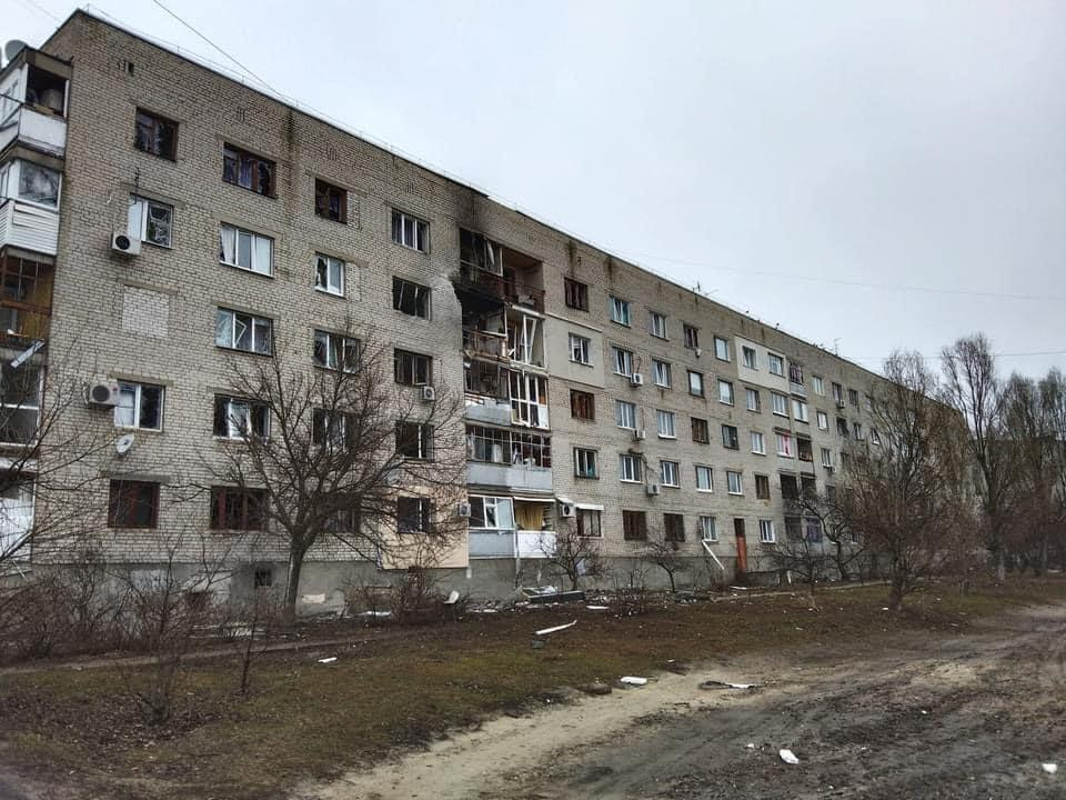 Palazzo distrutto in Ucraina