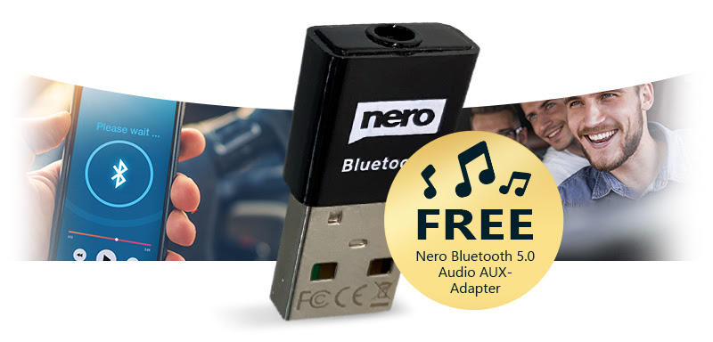 Free gift: the Nero Bluetooth 5.0 Audio AUX-Adapter