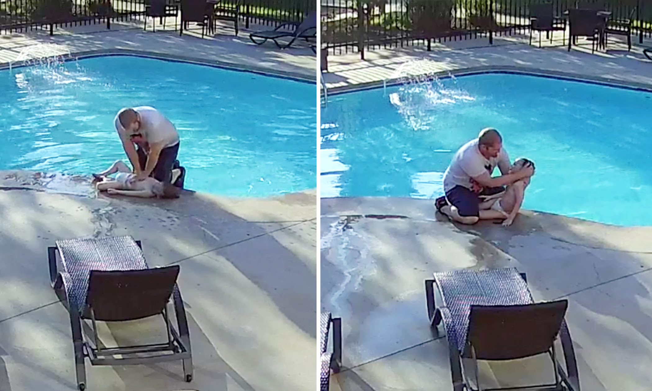VIDEO: 12-Year-Old and Dad See Commotion Near Swimming Pool, Rush to Save Autistic Toddler Drowning