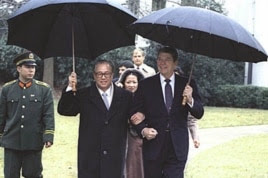 1984年中国总理赵紫阳和美国总统里根在白宫