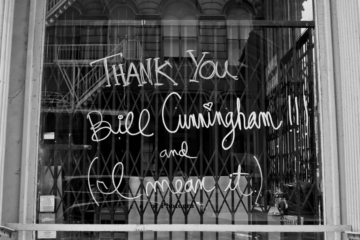 Window tribute to Bill Cunningham