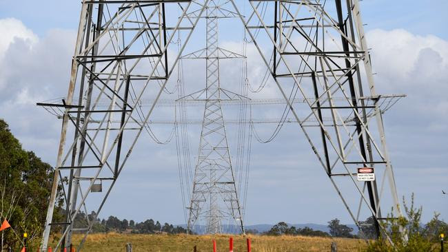 An electricity going through a rural property in New South Wales. Photo: AAP Image/Brendan Esposito