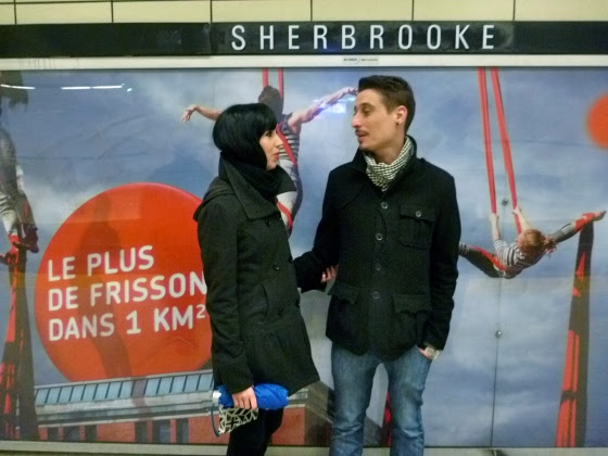 Emily and Jerome in the Metro.