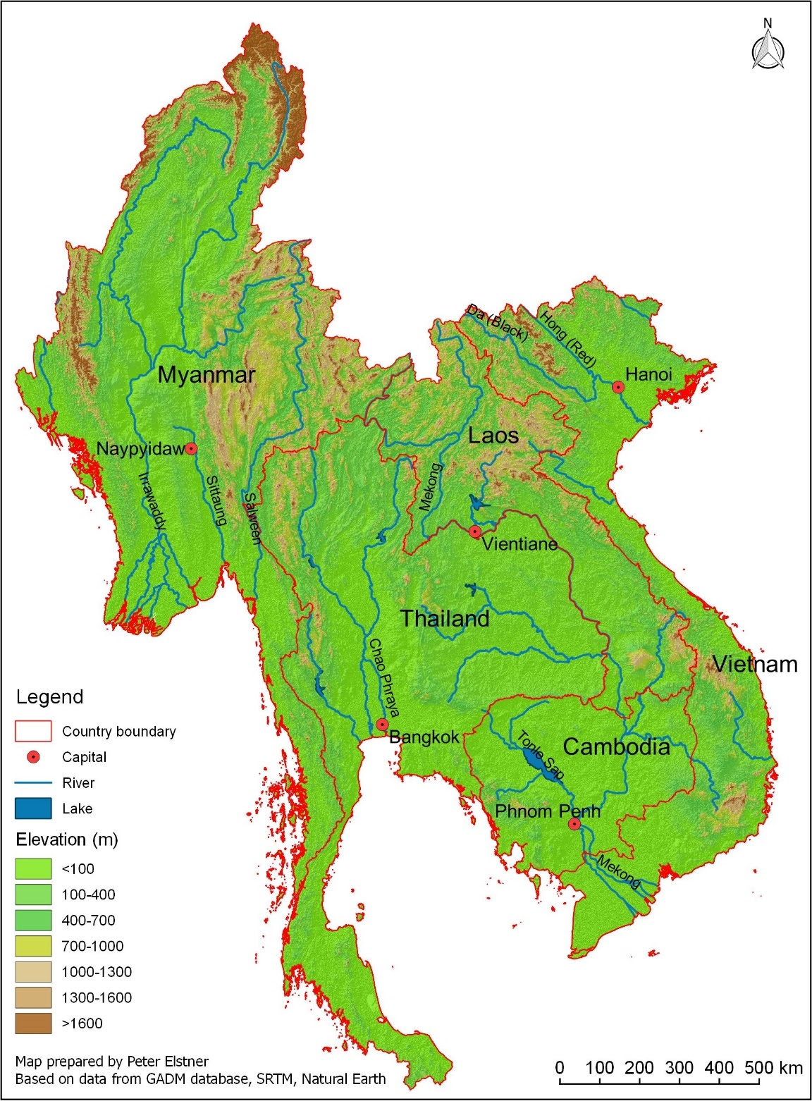 SOILS Of SE Asia Permaculture Institute Of Thailand   Topographic Map Of Mainland Southeast Asia Original 