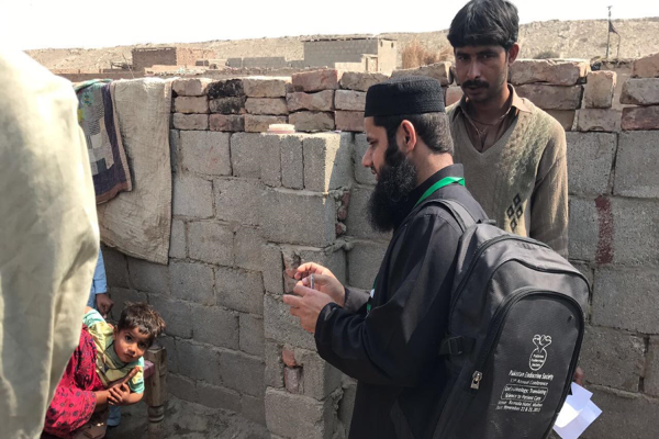 Aga Khan University conducts door-to-door surveillance in the midst of the outbreak.