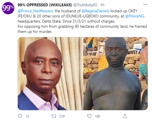 Ned Nwoko trends as former beauty queen accuses him of putting her father in jail because their community resisted his "land grabbing" attempt
