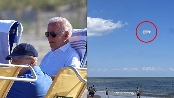 Republican Presidential Candidate Flies 3-Word Banner Over Biden's Delaware Beach House