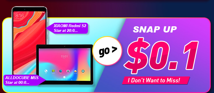 2018Double11 50% OFF $0.1 Snap Up