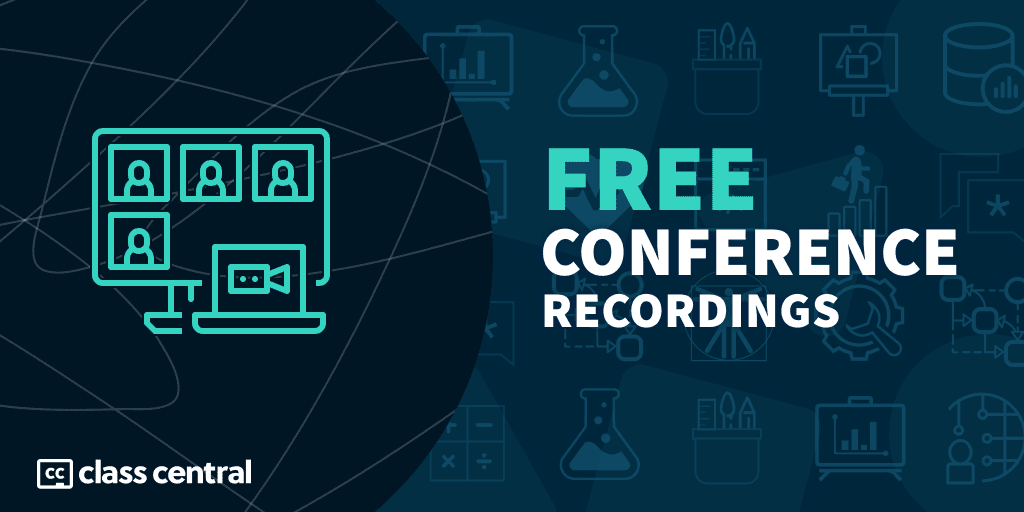 This is an icon made by class central to promote free conference recordings on their site.