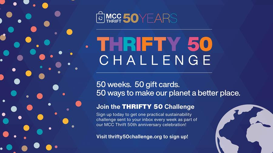 Promo for MCC's Thrifty 50 Challenge