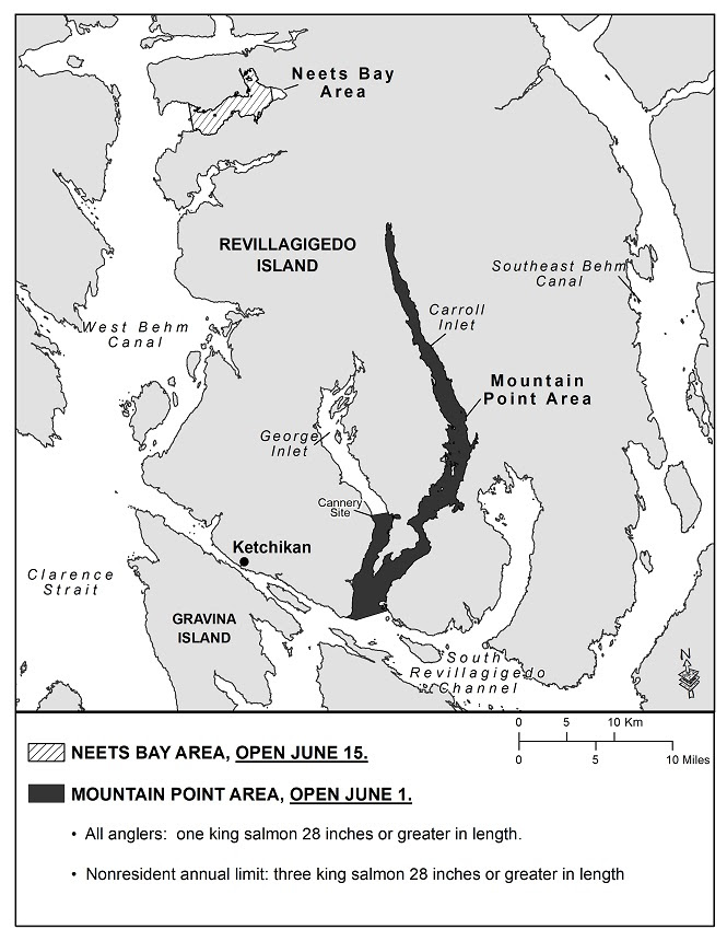 Ketchikan Terminal Harvest Areas Open to Harvest Hatchery King Salmon