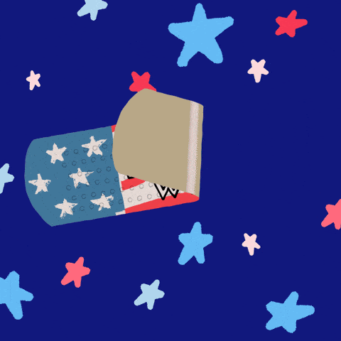 Image of a bandaid with an American flag design. Phrase on top reads "Thank you healthcare workers"