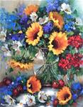 A New Sunflower Video - Strawberry Souffle Sunflower Bouquet - Flower Paintings by Nancy Medina - Posted on Sunday, January 4, 2015 by Nancy Medina