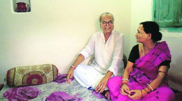 Prafulla Jha with his wife.
