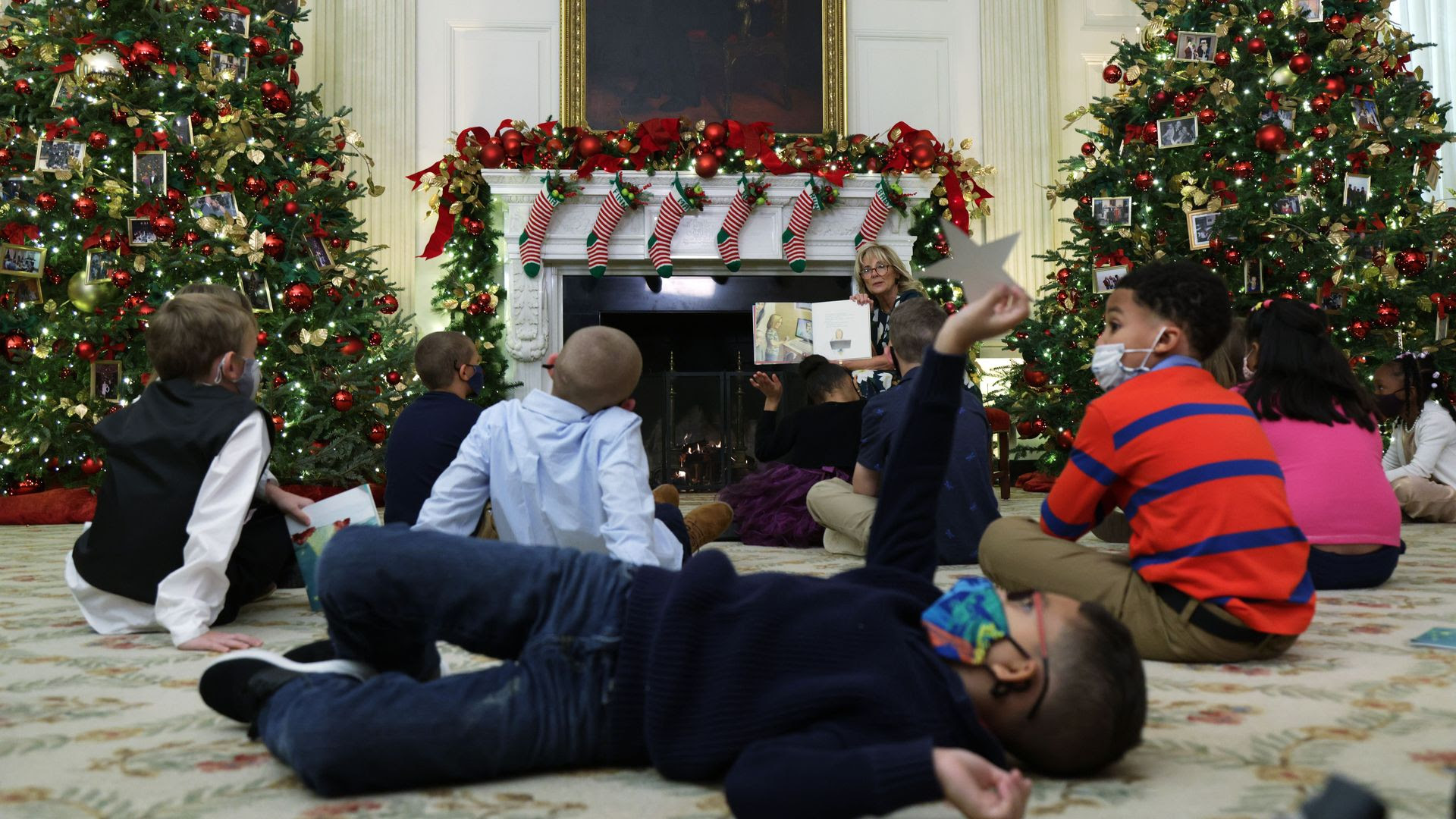 Jill Biden reading to kids