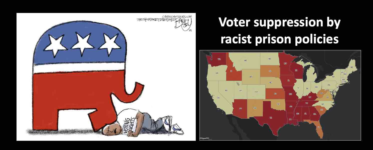 Voter suppression through racist prison policies