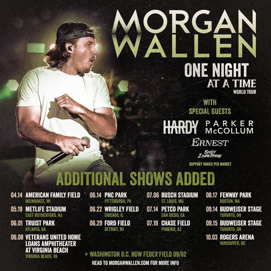 MORGAN WALLEN SUPERSIZES 2023’S ONE NIGHT AT A TIME TOUR WITH 14