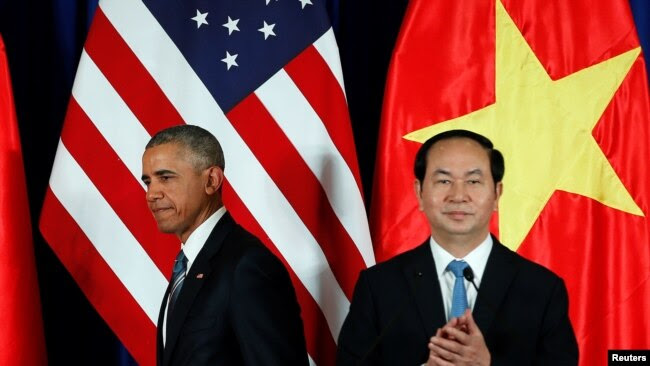 Tổng thống Mỹ Obama và Chủ tịch nước Trần Đại Quang, tháng 5/2016.