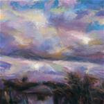 PURPLE WEIGHT - 4 1/2" x 4 1/2" sky pastel by Susan Roden - Posted on Tuesday, February 10, 2015 by Susan Roden