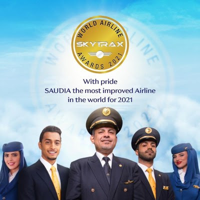 SAUDIA crowned the World's Most Improved Airline in 2021