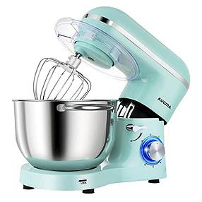 Aucma Stand Mixer,6.5-QT 660W 6-Speed Tilt-Head Food Mixer, Kitchen Electric Mixer with Dough Hook, Wire Whip &amp; Beater (6.5QT, Blue)