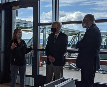 Photo of Gov. Jay Inslee at new Mukilteo terminal