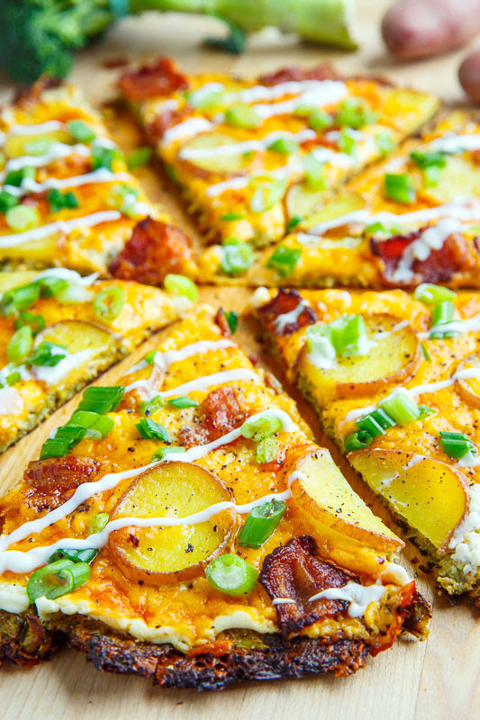 Loaded Baked Potato Broccoli Crust Pizza