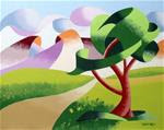 Mark Webster - Abstract Geometric Foothill Road Landscape Oil Painting - Posted on Wednesday, December 17, 2014 by Mark Webster