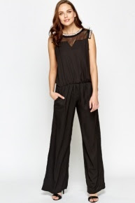 Embellished Neck Jumpsuit