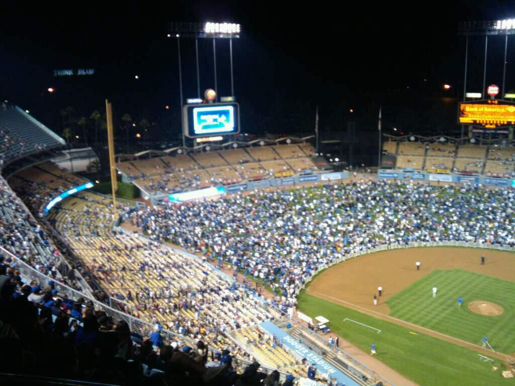 Dodger Stadium section Top Deck row P seat 21 Los Angeles Dodgers vs