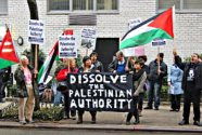 Arab activists at the Palestinian Mission to the UN in 2011 to deliver a 