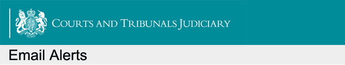 Courts and Tribunals Judiciary alert banner