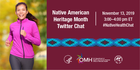 Native American Heritage Month Twitter Chat. November 13, 3-4 pm ET. #NativeHealthChat