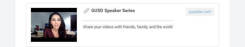 GUSD Speaker Series youtube.com Partagez vos vidéos avec vos amis, votre famille et le monde