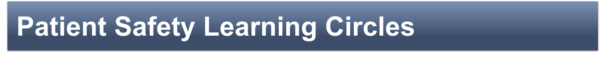 Patient Safety Learning Circles Patient Safety Learning Circles
