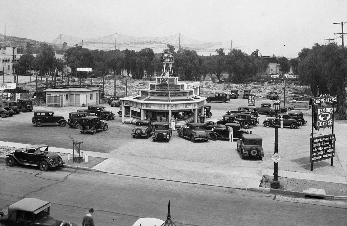 Drive-In restaurant on West Sunset Boulevarde, Los Angelesben,1932