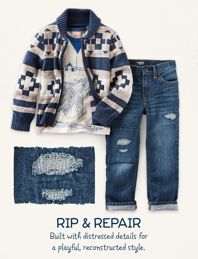 Rip & Repair | Built with distressed details for a playful, reconstructed style.