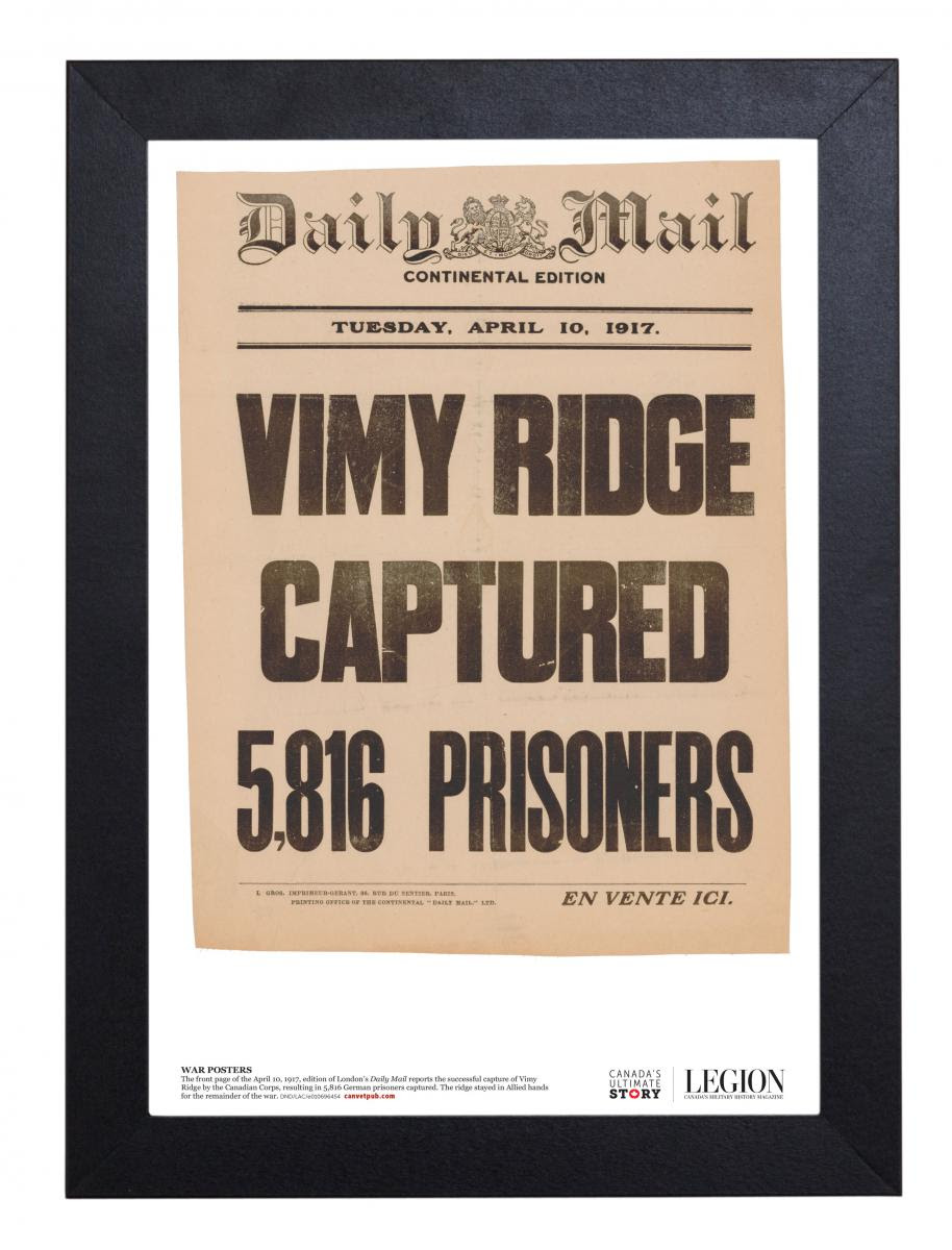 Vimy Ridge Captured! New Vintage War Poster!