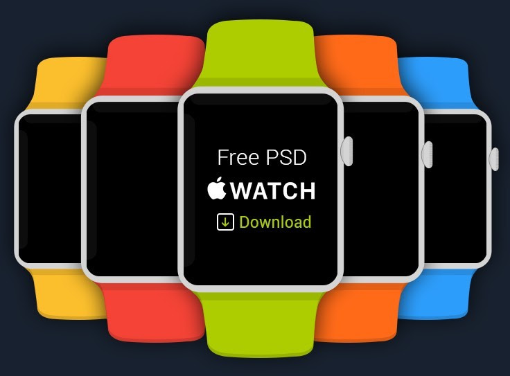 Free 5 Flat Apple Watch Templates PSD TitanUI