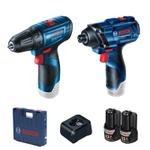 Combo Chave de Impacto GDR 120-LI + Parafusadeira GSR 120-LI com 2 Baterias, Carregador Bivolt - BOSCH