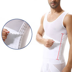 Mens Abdomen Body Shapewear Adjustable Fitness Vest Corset