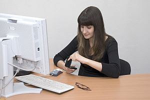 woman at desk