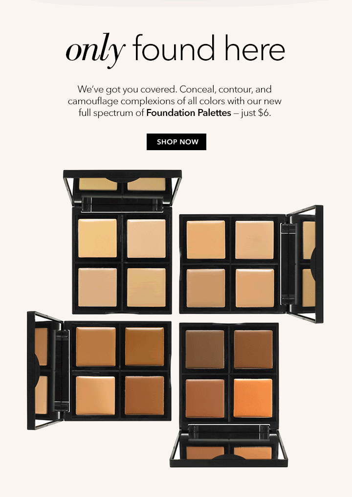 Exclusively online: Foundation Palettes
