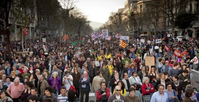 La manifestación en Barcelona de la huelga general del 29-M del 2012. EFE