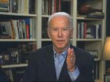 In this image from video provided by the Biden for President campaign, Democratic presidential candidate former Vice President Joe Biden speaks during a virtual press briefing Wednesday, March 25, 2020. (Biden for President via AP)