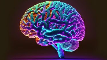Glowing Human Brain Signals Computer Rendering